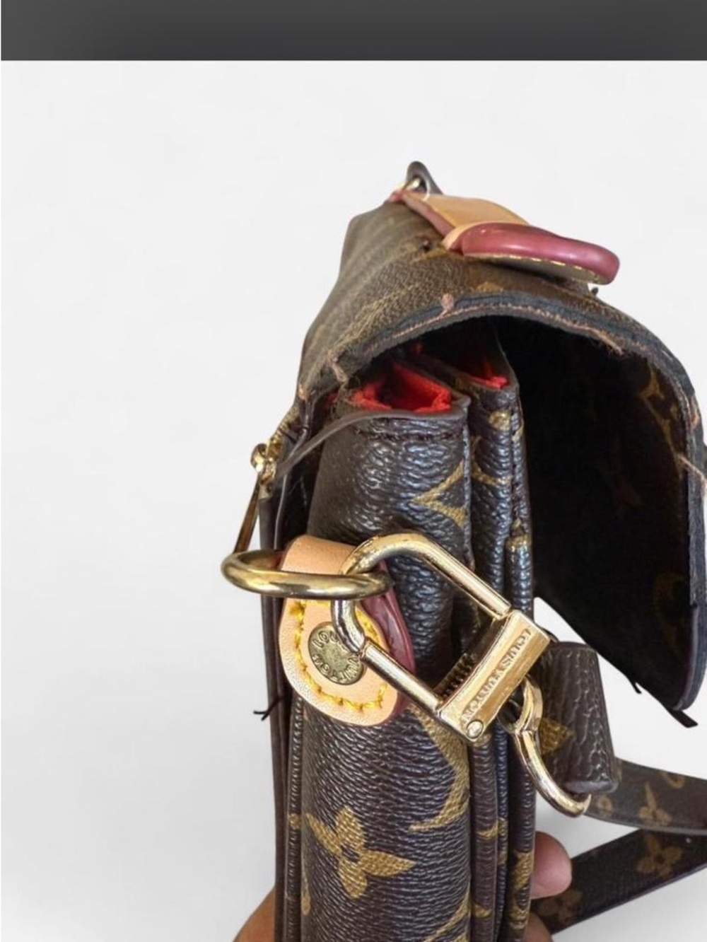 Louis Vuitton Monogram Canvas Crossbody Bag in Dark Brown with Gold Hardware - Picture 7 of 9